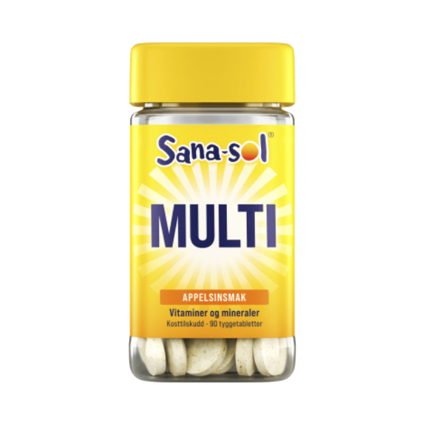 Multivitamin Orange - Mulitvitamin Appelsin 90stk Sana-Sol